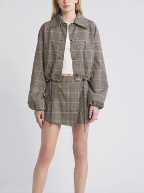 Rails North Teal Multi Check Button-Up Jacket Set